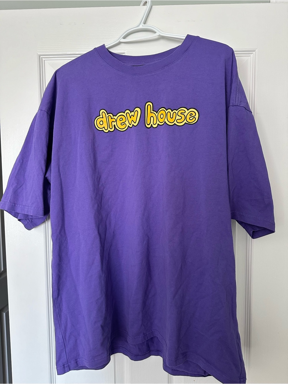 Drew House purple Tee with Yellow Logo